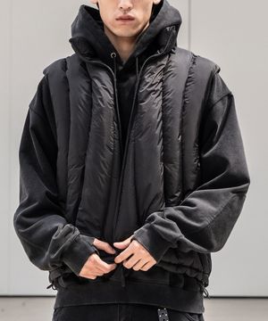 네스트 라인 패딩 베스트 [블랙]