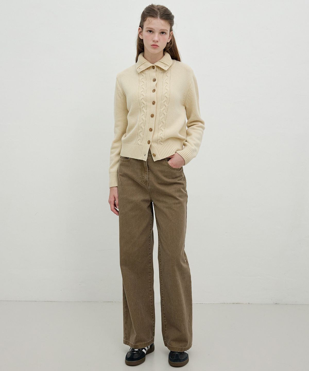 올리브 데 올리브(OLIVE DES OLIVE) 와이드 컬러 데님 팬츠 OJ5AL8320