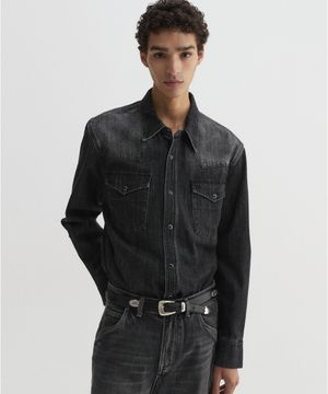 웨스턴 데님 셔츠 블랙