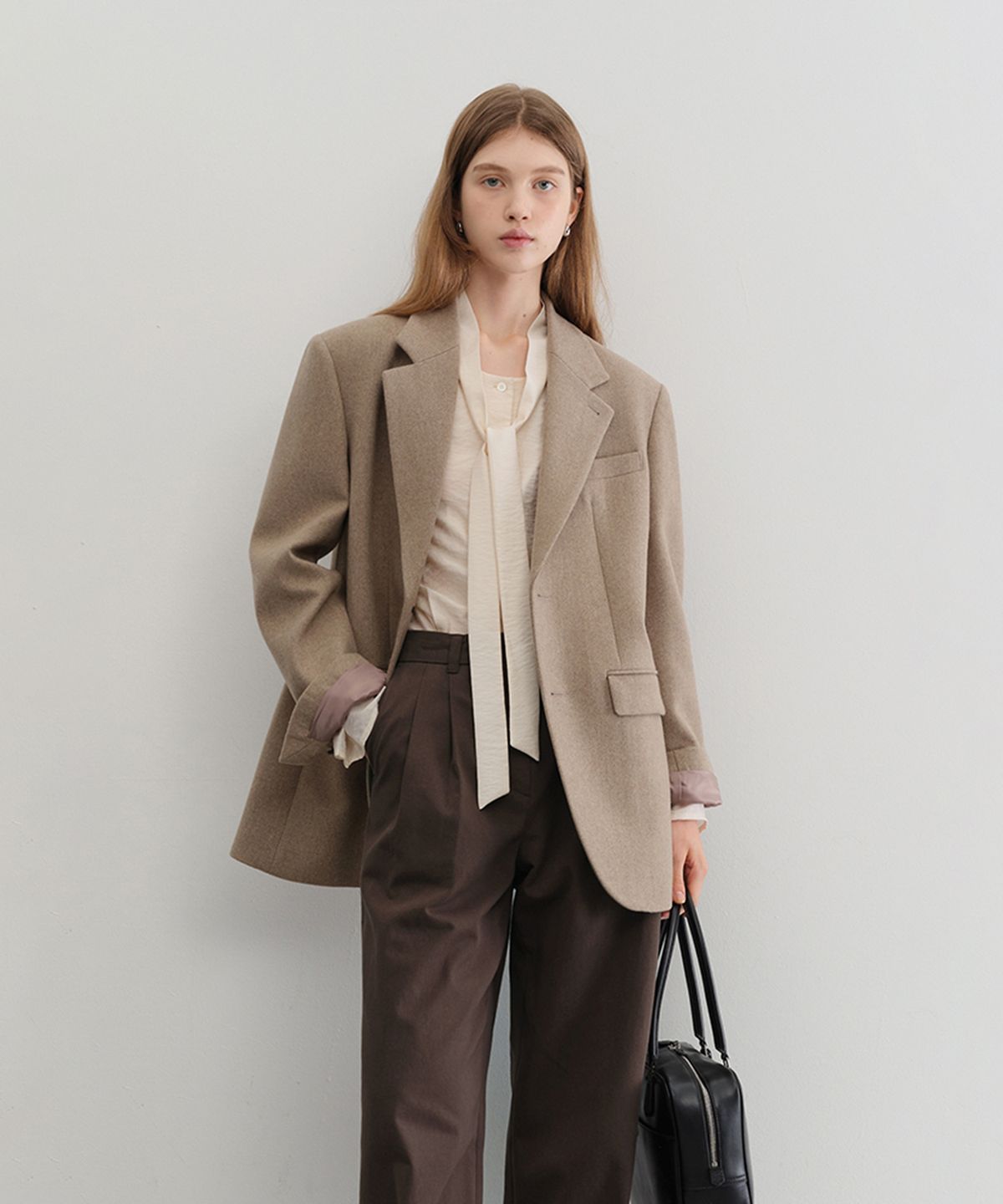 던스트(DUNST) UNISEX VINTAGE TAILORED WOOL BLAZER_UDJA5C101_OATMEAL