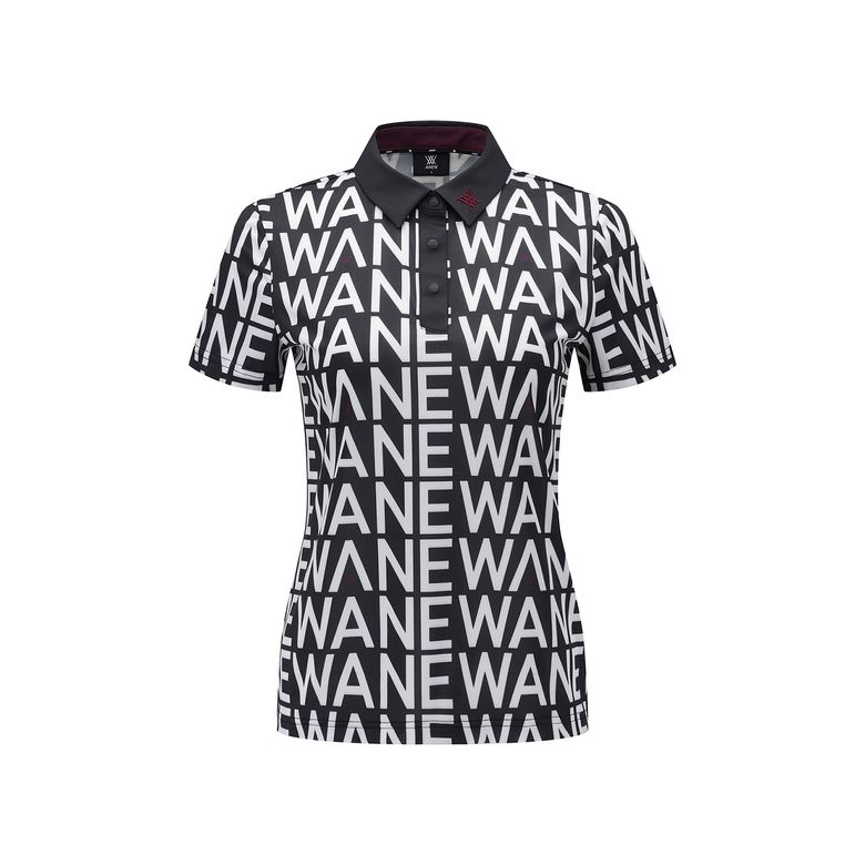 WOMEN SM LOGO PATTERN SHORT T-SHIRT_BK