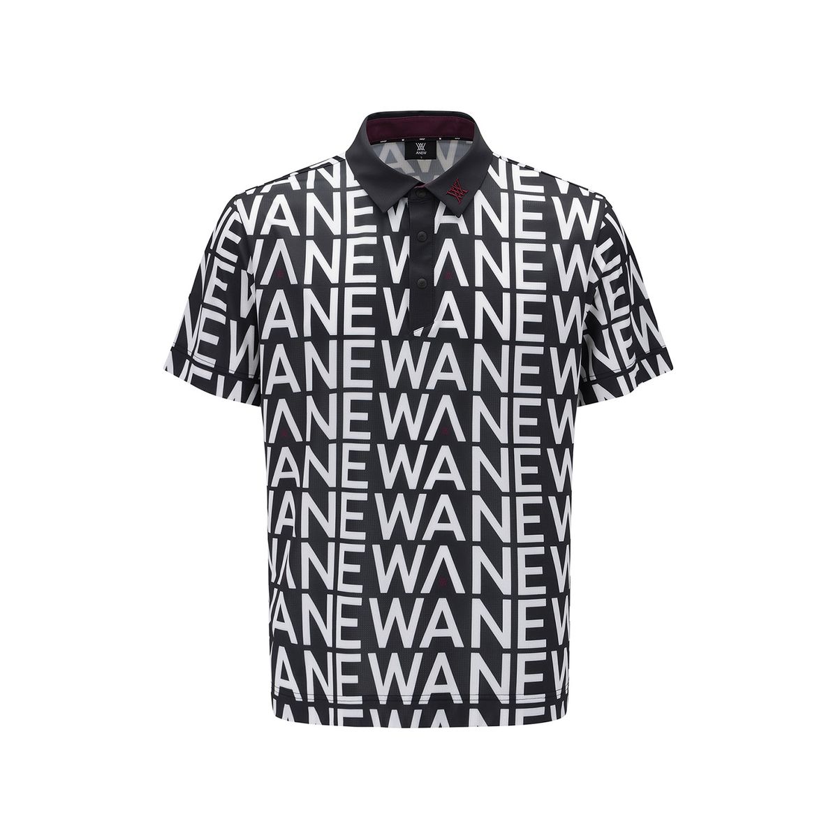 어뉴골프(ANEW GOLF) MEN SM LOGO PATTERN SHORT T-SHIRT_BK