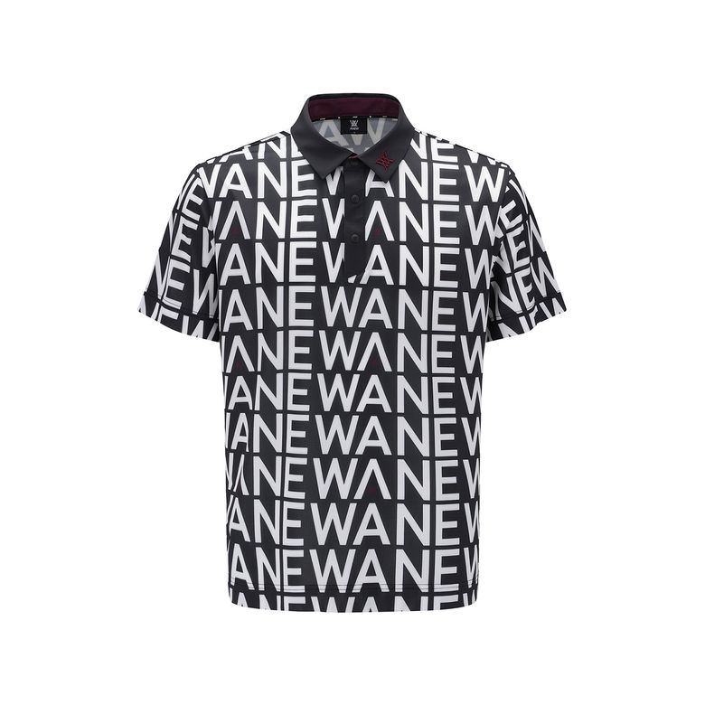 MEN SM LOGO PATTERN SHORT T-SHIRT_BK