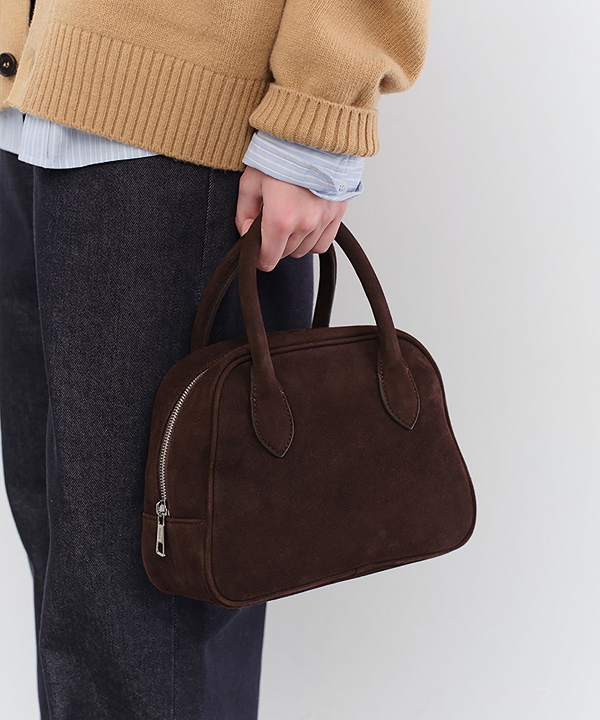 던스트(DUNST) SUEDE BOSTON TOTE BAG_UDBA5F202_DEEP BROWN