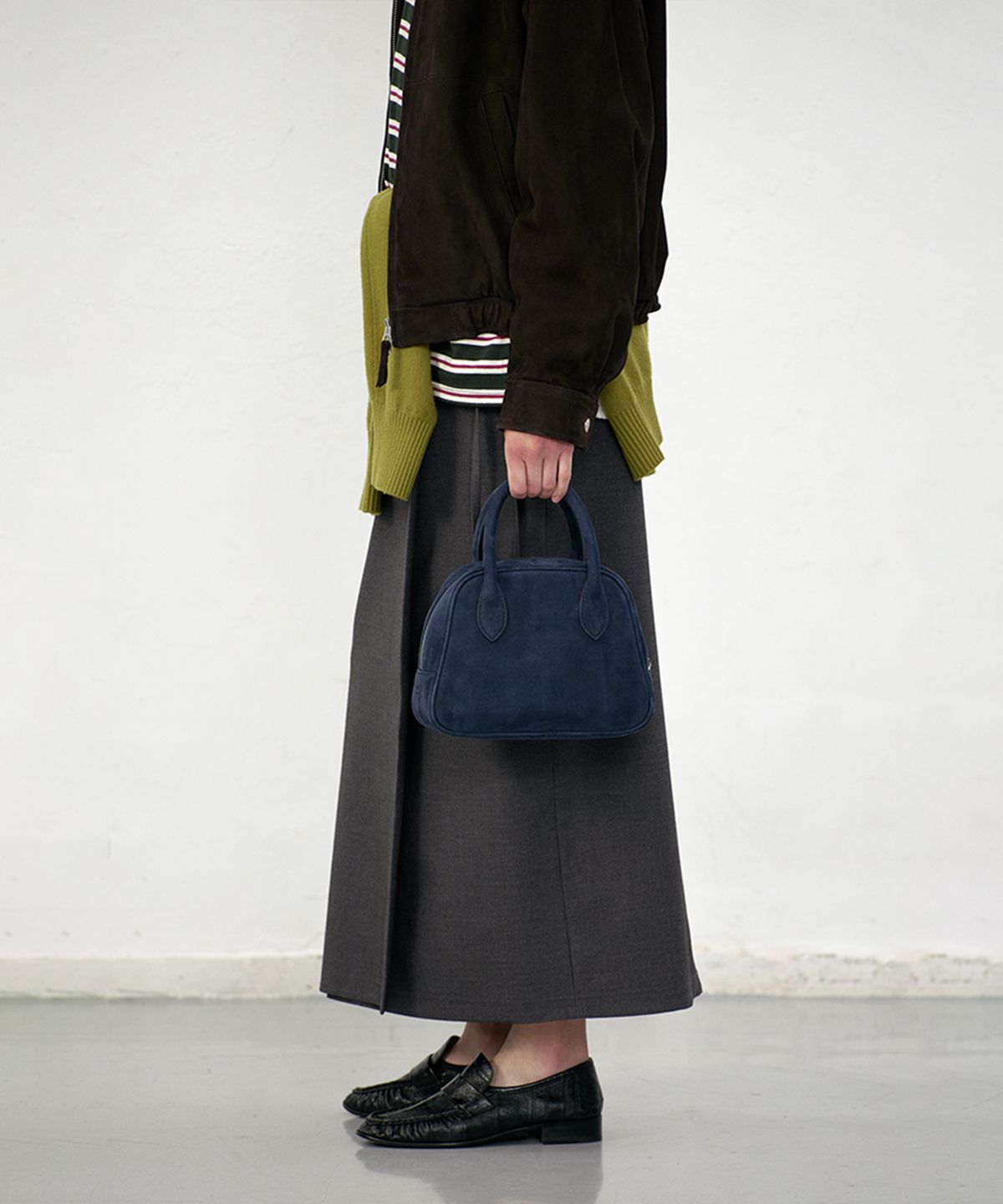 던스트(DUNST) SUEDE BOSTON TOTE BAG_UDBA5F202_NAVY