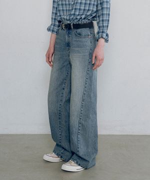 P3255 커브드 데님 팬츠