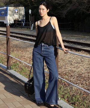 P3256 레트로 와이드 데님 팬츠