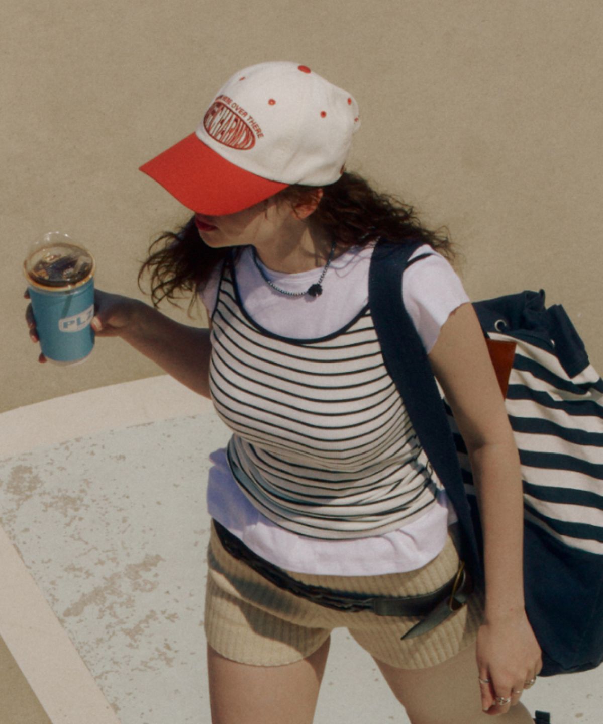 트래픽하모니(TRAFFIC HARMONY) DEEP SHAPE ROUND LOGO BALLCAP_ORANGE