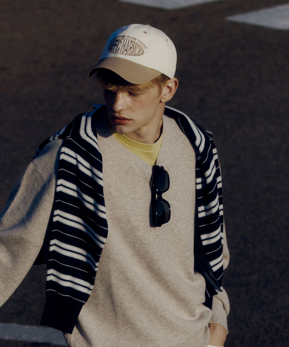 트래픽하모니(TRAFFIC HARMONY) DEEP SHAPE ROUND LOGO BALLCAP_BEIGE