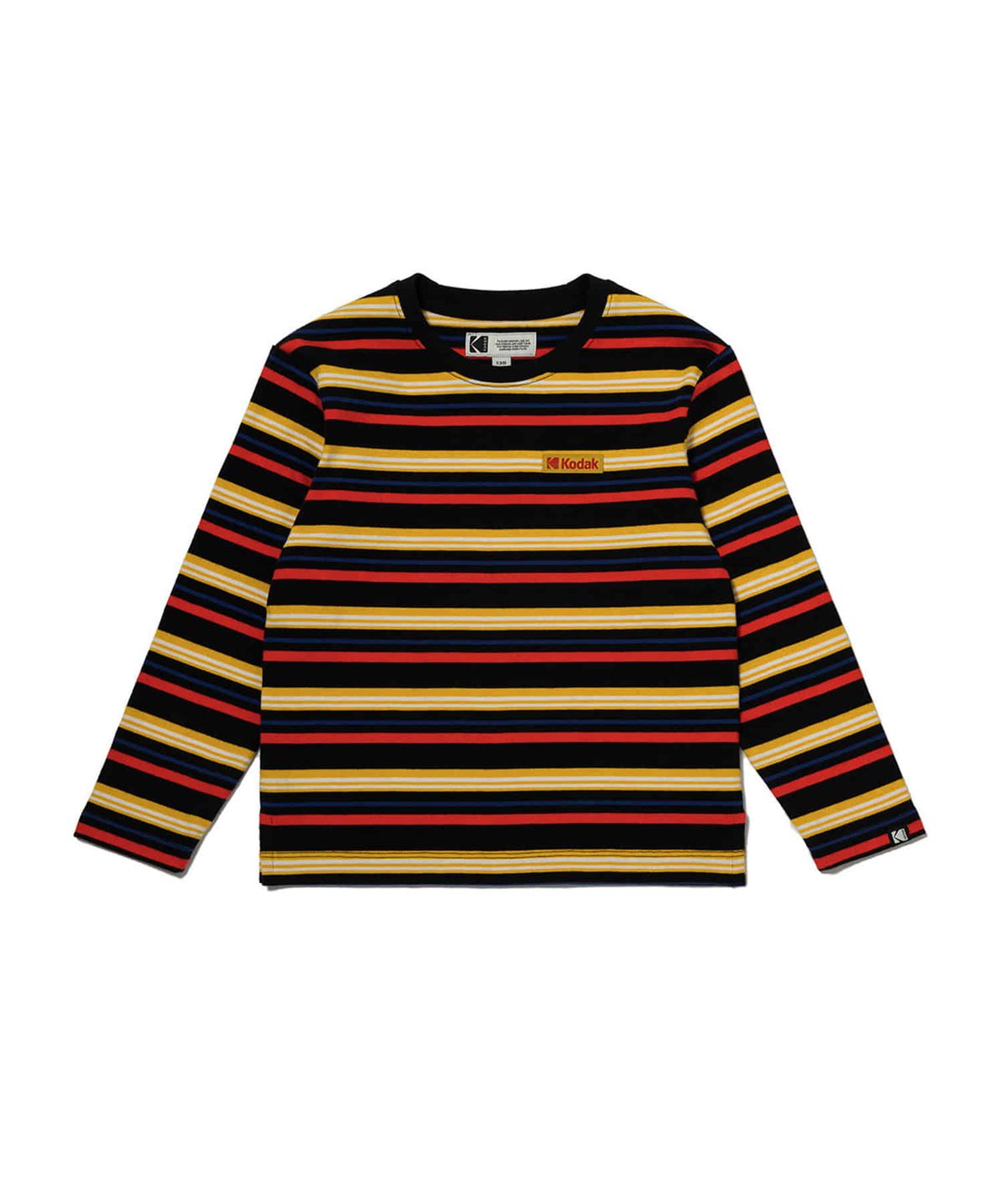 코닥 키즈(KODAK KIDS) 레인보우 스트라이프 롱 슬리브 티셔츠 키즈 BLACK