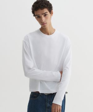 크롭 롱슬리브 화이트