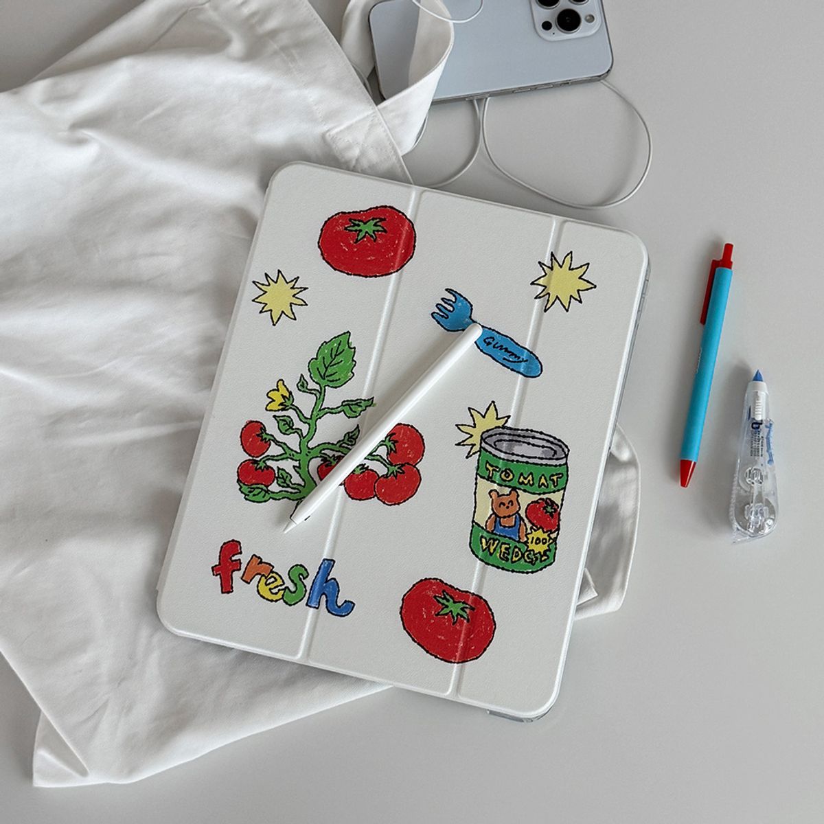 더나인몰(THE NINEMALL) tomato drawing pattern [아이패드 케이스]