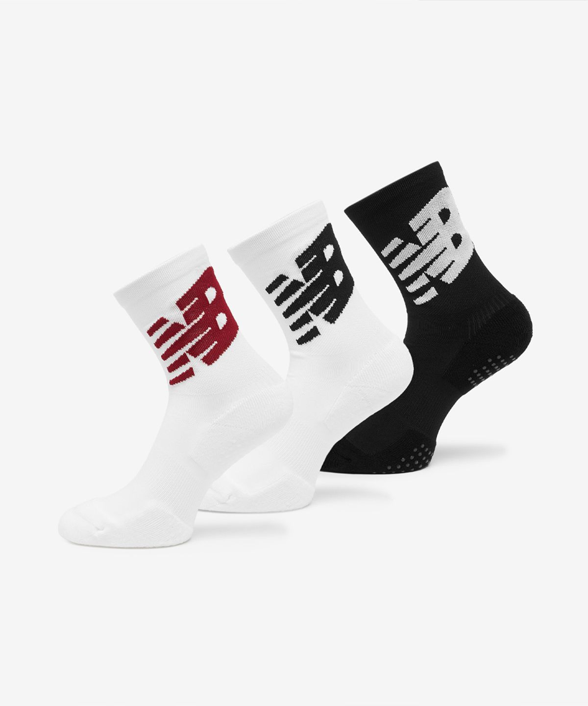 뉴발란스(NEW BALANCE) NBGEGF1106 / 러닝코어 논슬립 드라이쿨 빅로고 3PACK (WHITE)
