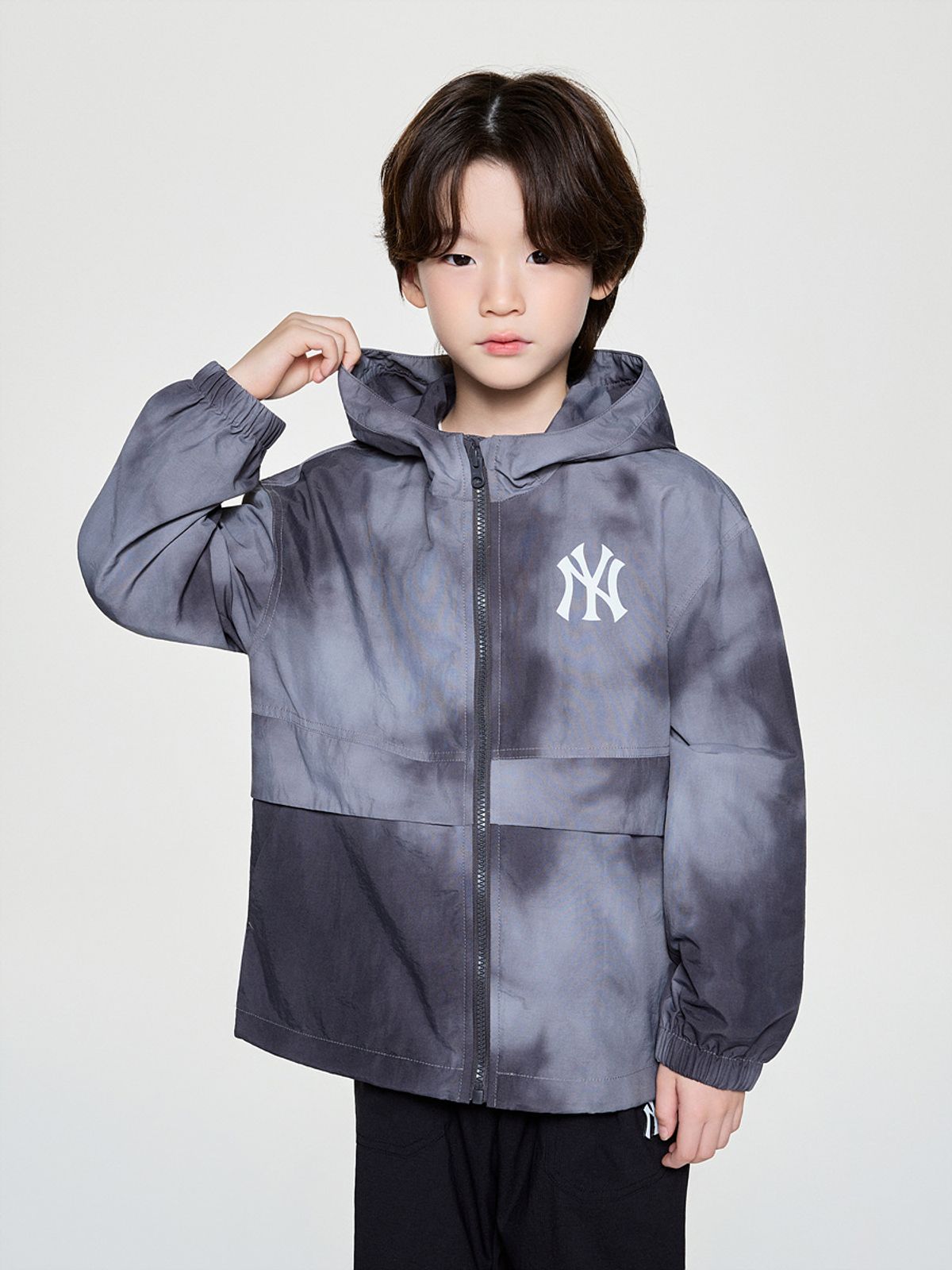 엠엘비 키즈(MLB KIDS) 스트릿 워시드 바람막이 NY (D.Grey)