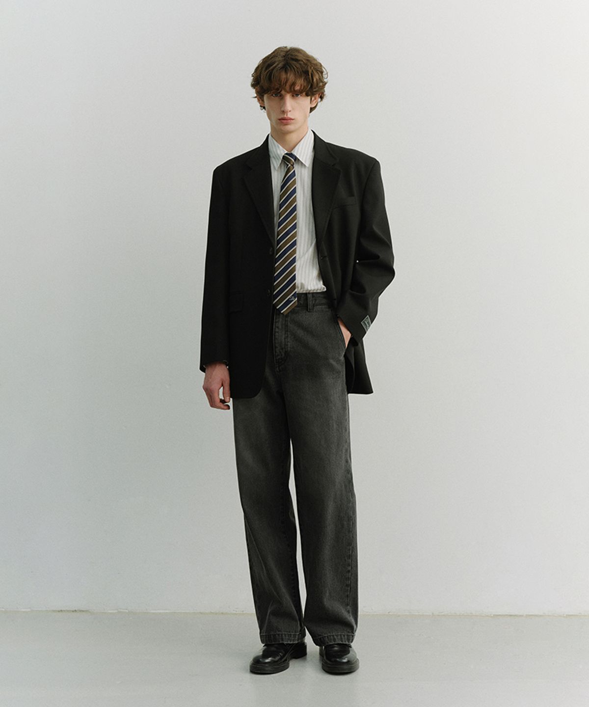 던스트 포 맨(DUNST FOR MEN) STRAIGHT SLACK JEANS_UDPA6A315_GREY