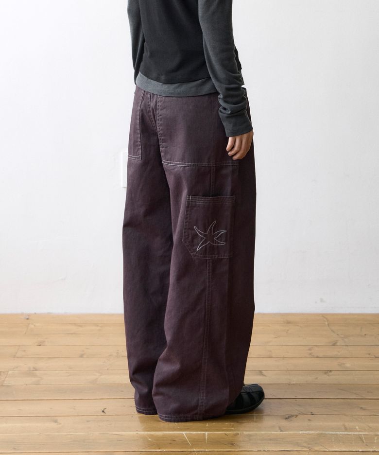 TCM stitch cargo pants (dark purple)