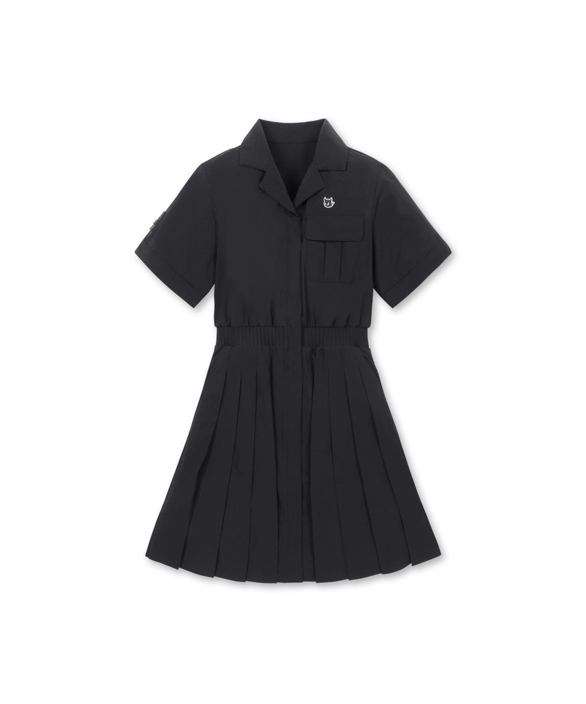 왁(WAAC) Women Collar Half-sleeve Dress_WWUAS25108BKX