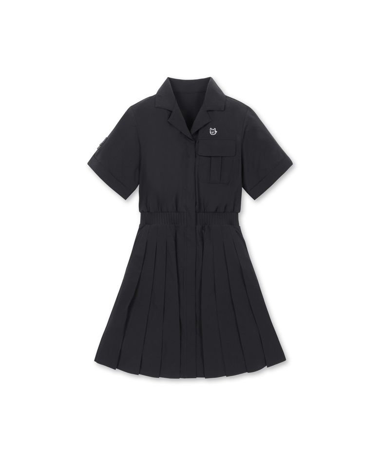 Women Collar Half-sleeve Dress_WWUAS25108BKX