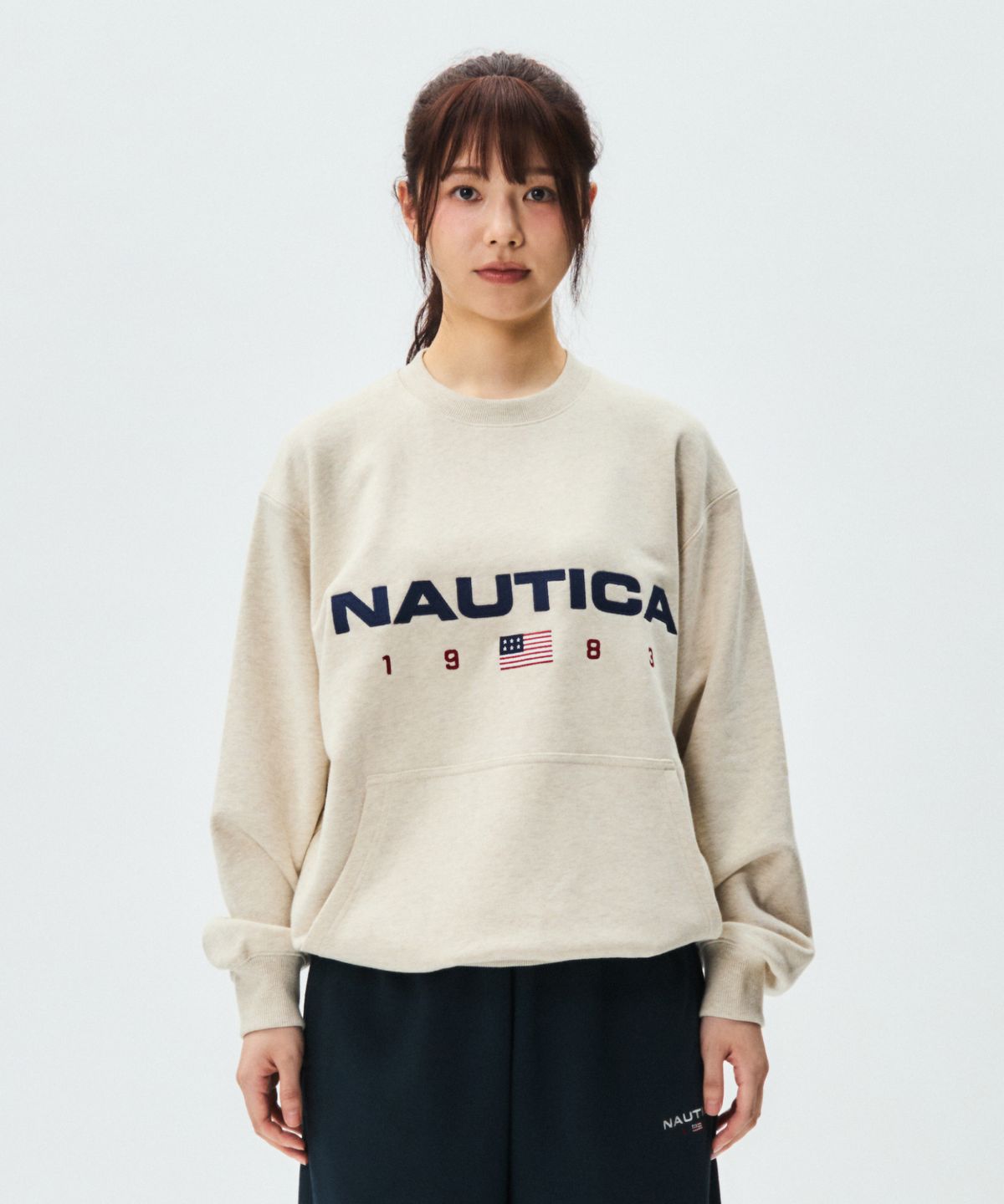 노티카(NAUTICA) 83플래그 스웨트셔츠(라이트베이지) NSW4625
