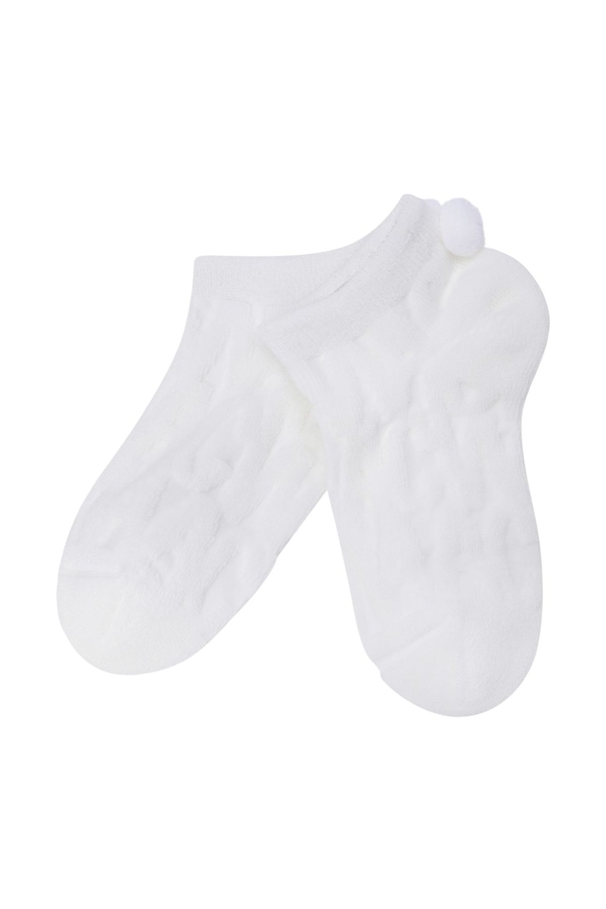 왁(WAAC) Women PomPom Short Socks WGLCX25610WHX