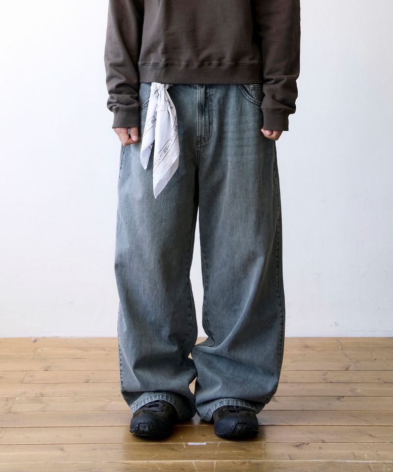 TCM washed denim pants (sky blue)
