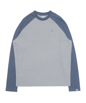 TCM mini logo raglan long sleeve (grey/blue)