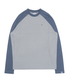 TCM mini logo raglan long sleeve (grey/blue)