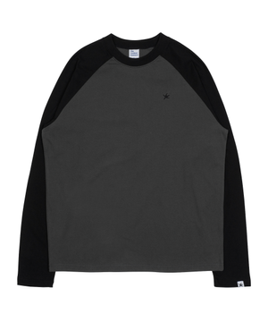 TCM mini logo raglan long sleeve (charcoal/black)