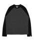 TCM mini logo raglan long sleeve (charcoal/black)