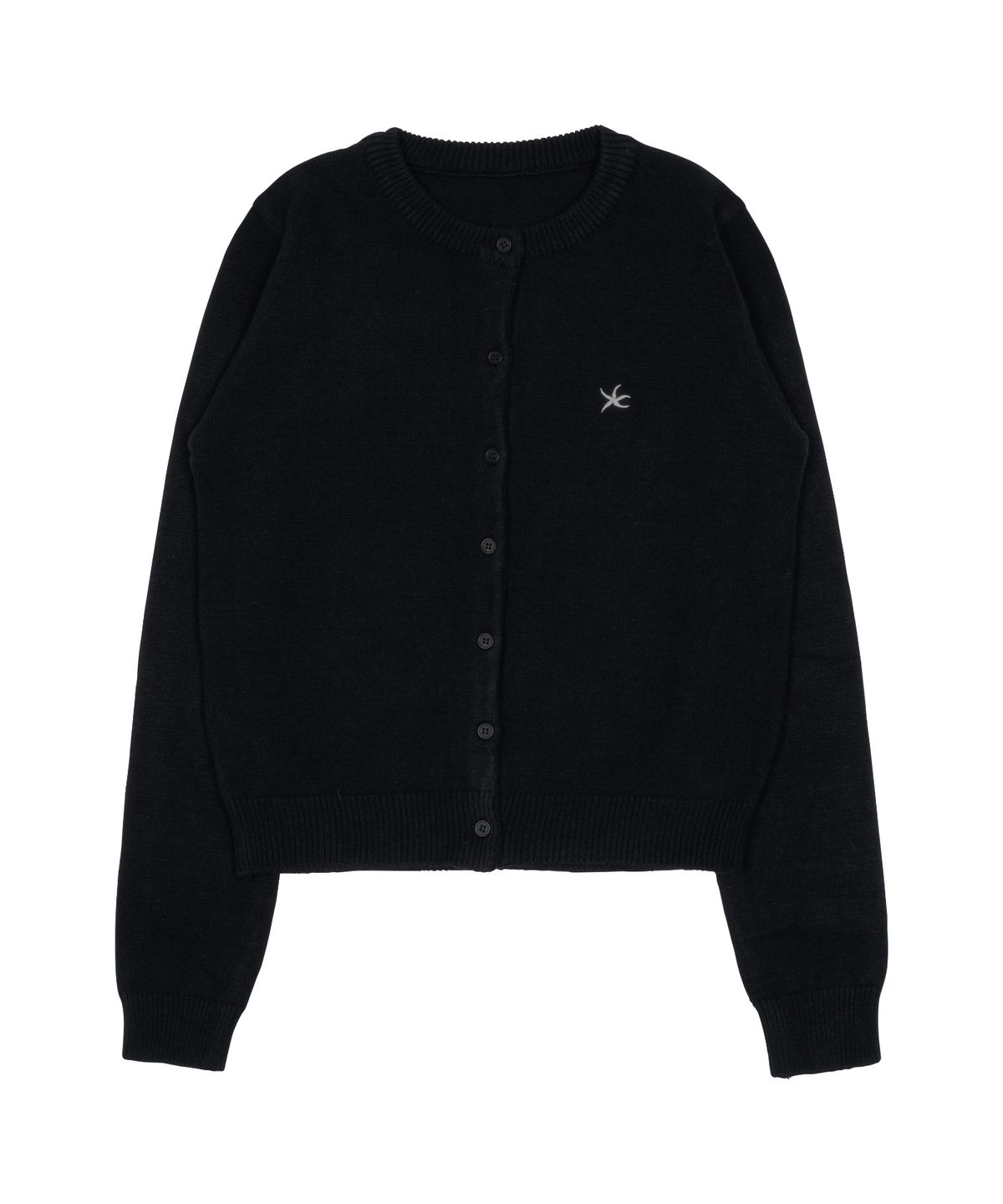 더콜디스트모먼트(THE COLDEST MOMENT) TCM mini logo knit cardigan (black)