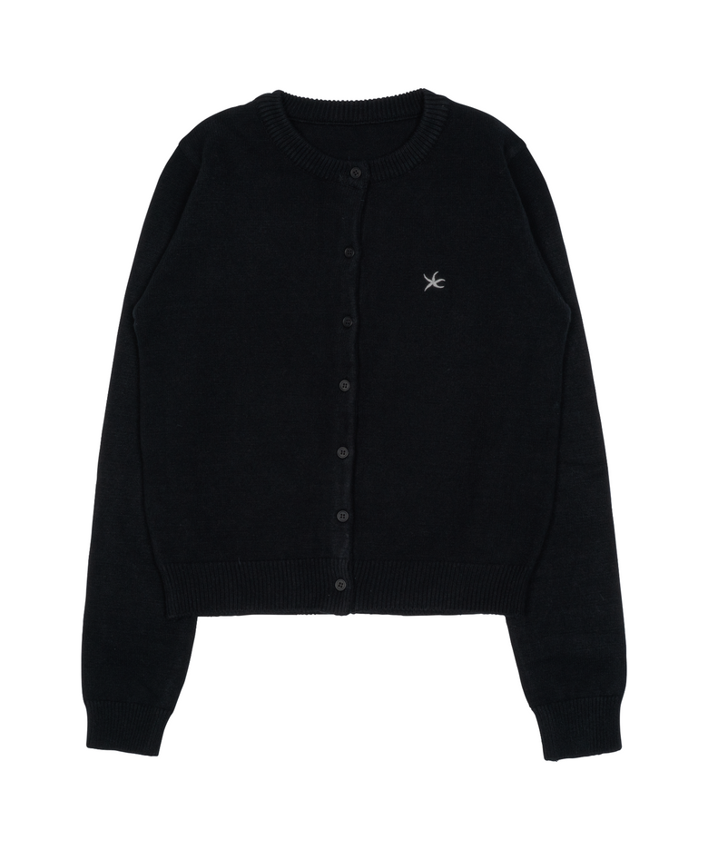 TCM mini logo knit cardigan (black)