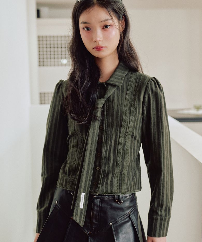 이사벨 레이스 셔츠 [KHAKI]