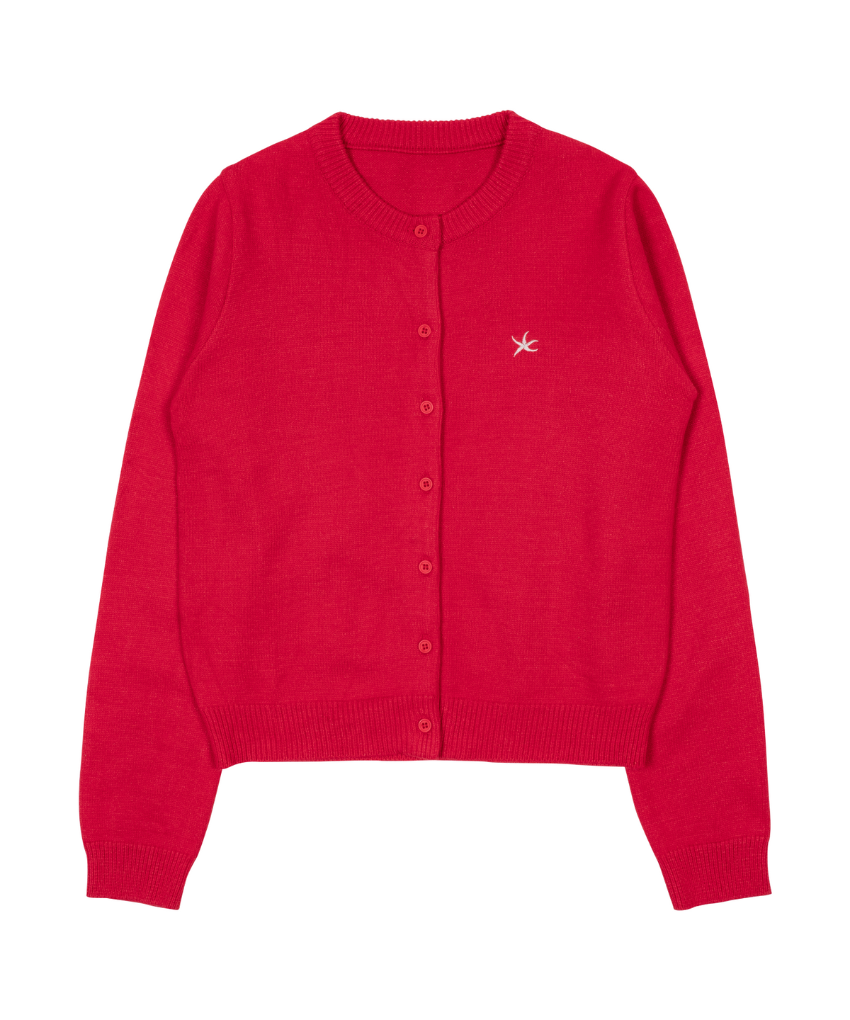 더콜디스트모먼트(THE COLDEST MOMENT) TCM mini logo knit cardigan (red)