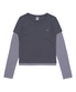 TCM stripe layered long sleeve (charcoal)