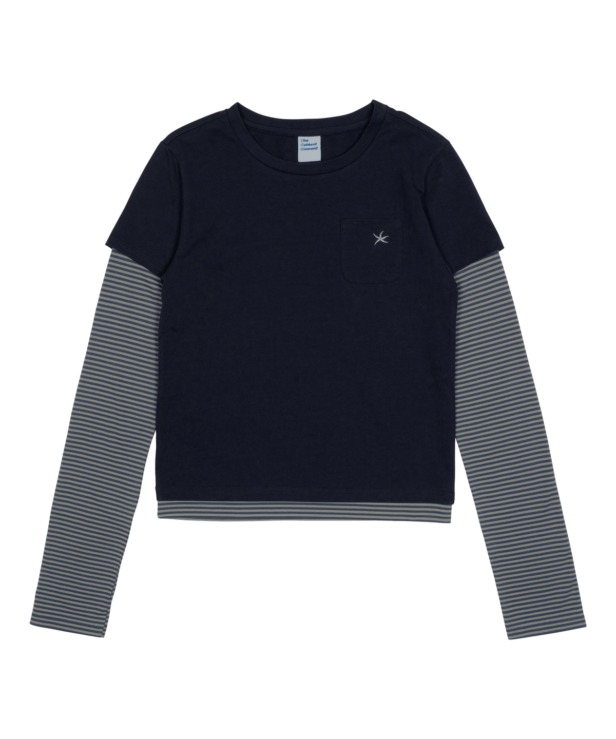더콜디스트모먼트(THE COLDEST MOMENT) TCM stripe layered long sleeve (navy)