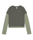 TCM stripe layered long sleeve (green)