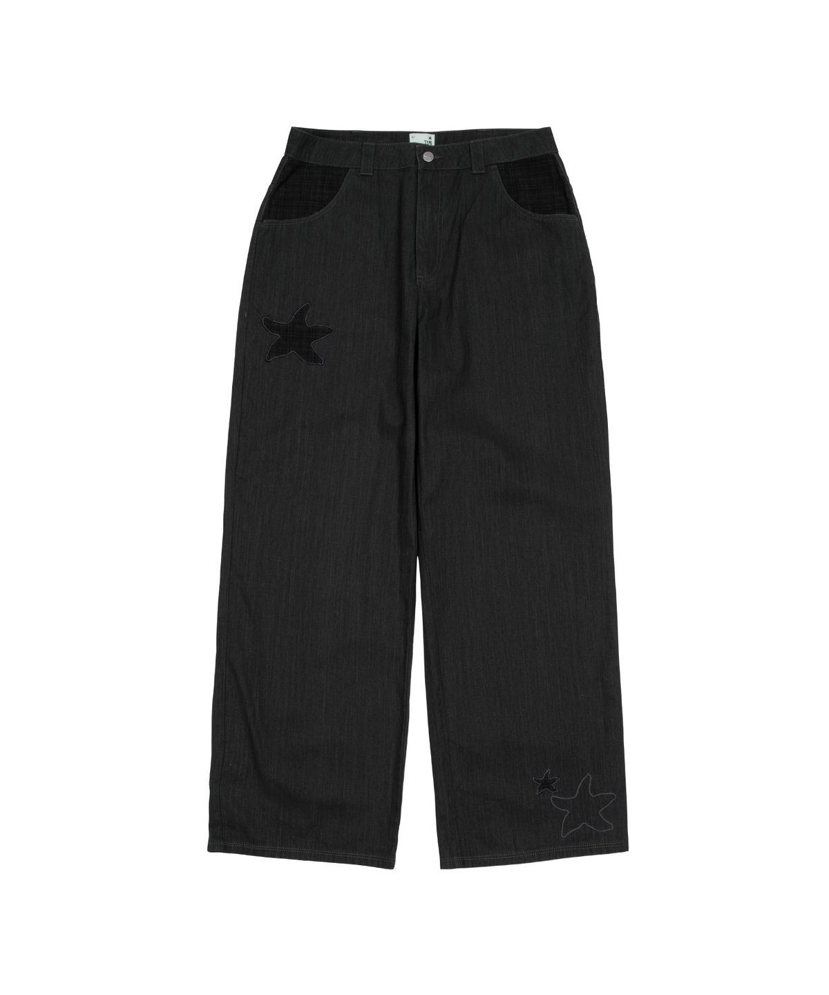 더콜디스트모먼트(THE COLDEST MOMENT) TCM starfish patch pants (charcoal black)
