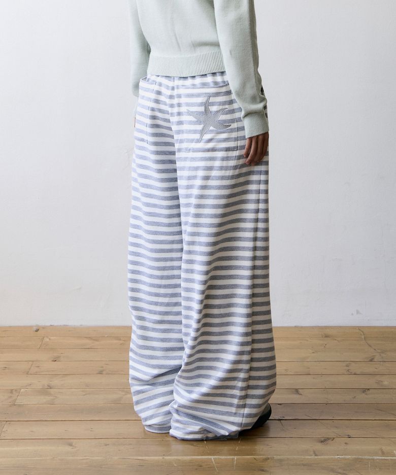 TCM stripe sweat pants (ivory/grey)