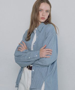 A3550 텍스처드 데님 셔츠_Light blue