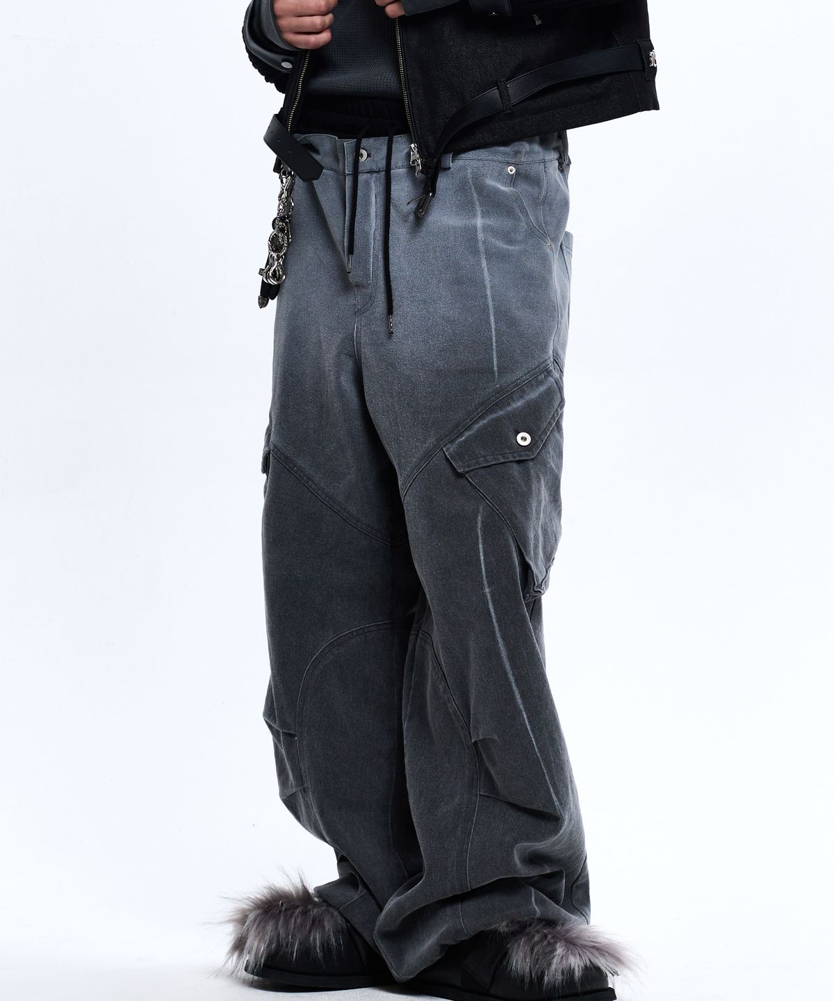 알에스에스씨(RSSC) LAYERD WASHING CARGO DENIM PANTS - GRAY