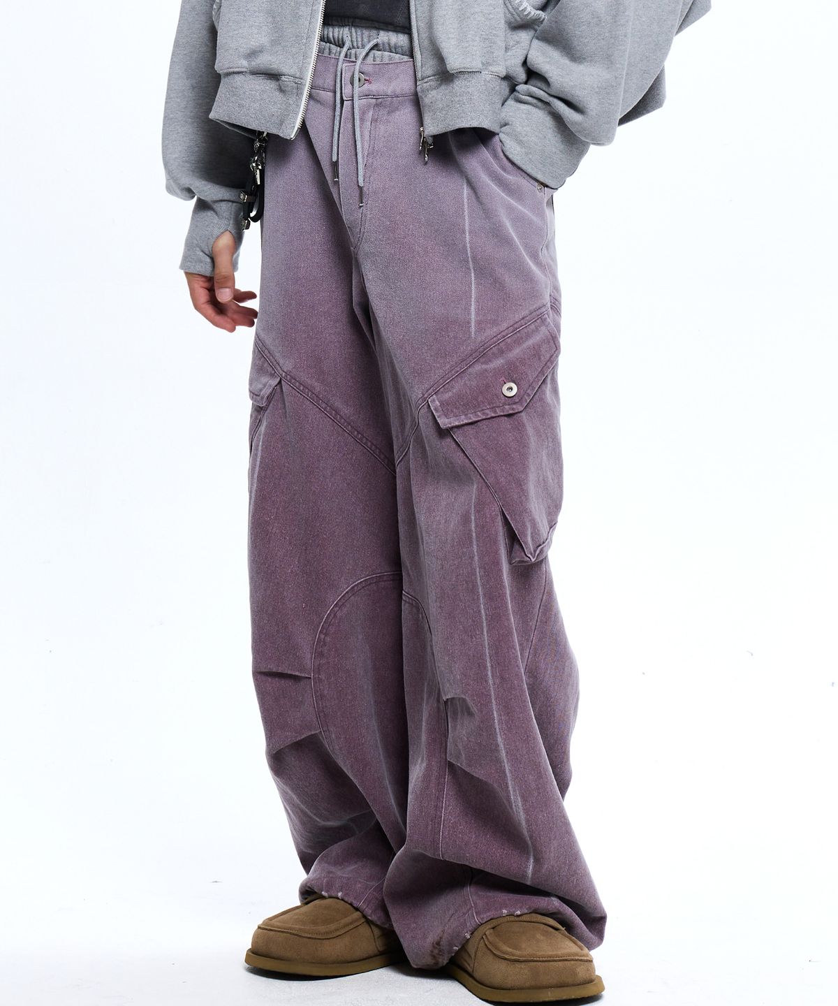 알에스에스씨(RSSC) LAYERD WASHING CARGO DENIM PANTS - WINE