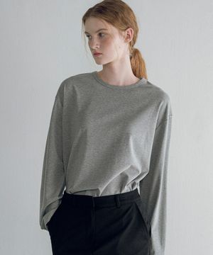 A3553 에센셜 롱 슬리브_Melange gray