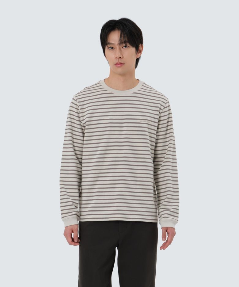 스트라이프 긴팔 티셔츠 (S25FMFTL12) Dark Khaki