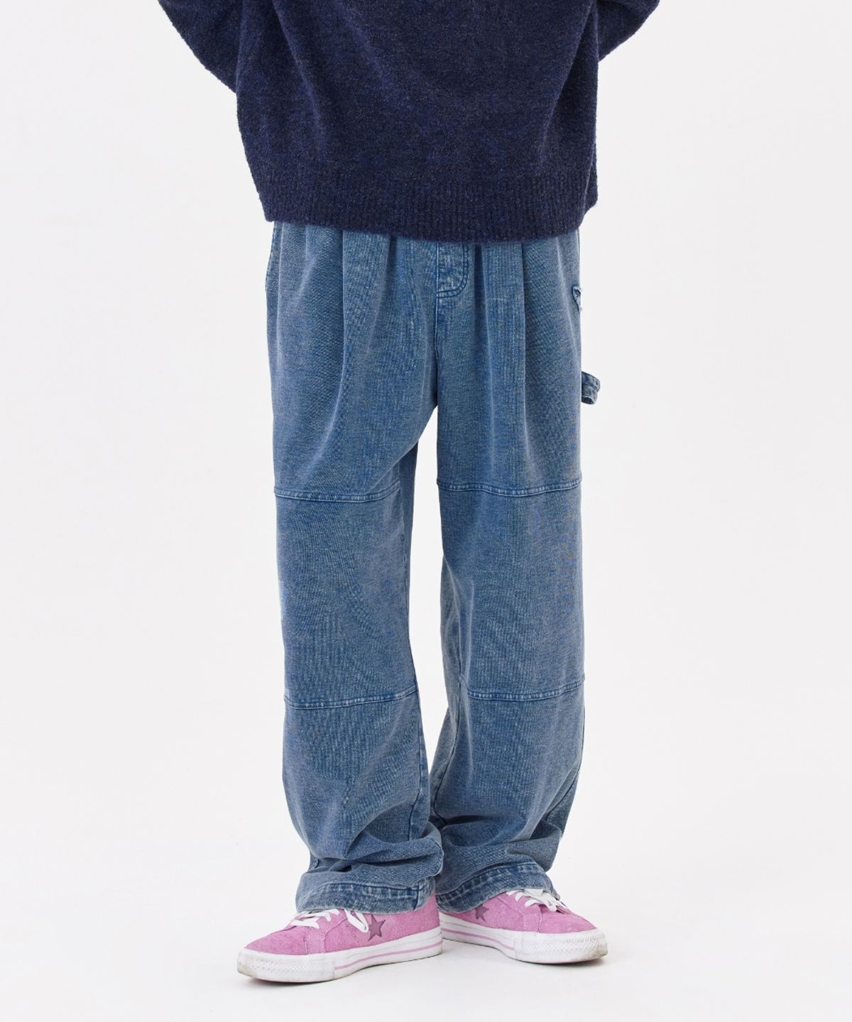 마크곤잘레스(MARK GONZALES) 인디고 워싱 카펜터 스웨트 팬츠 - L/BLUE