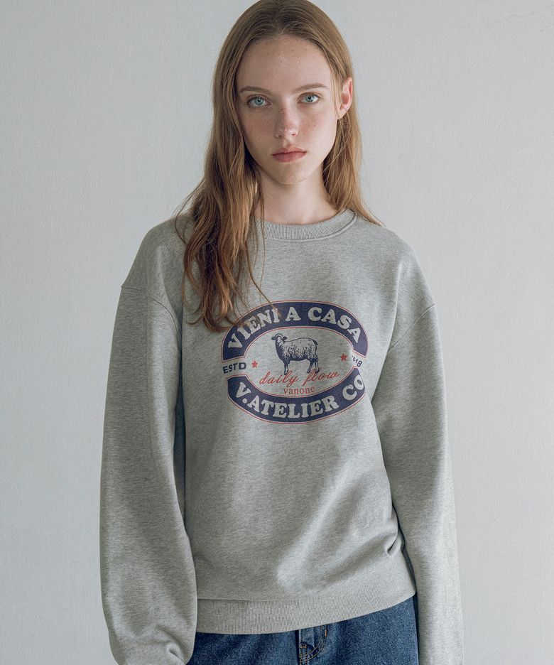 A3556 VIENI A CASA 스웨트 셔츠_Melange gray