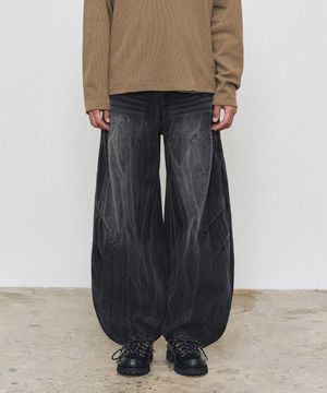 [크링클워싱]Balloon Wide Jeans DCPT055CRBlack