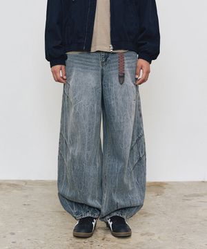 [크링클워싱]Balloon Wide Jeans DCPT055CRBlue