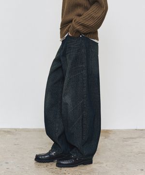 [골지데님]Balloon Wide Rib Jeans DCPT067DBlue