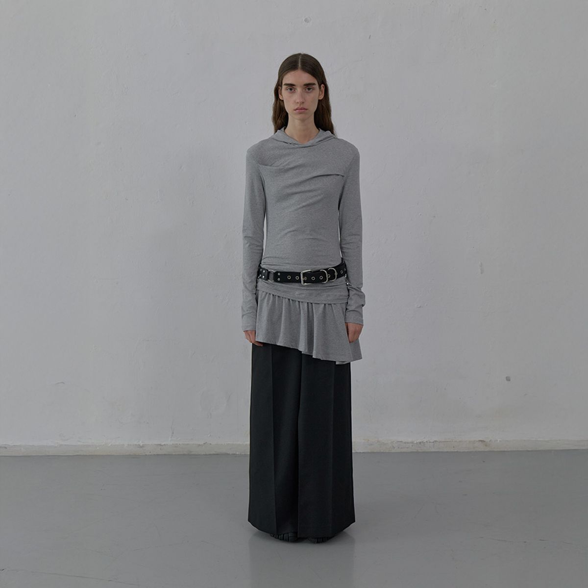 엘씨디씨티엠(LCDC™) HOODED JERSEY DRESS (MELANGE GREY)