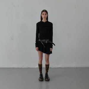 HOODED JERSEY DRESS (BLACK)